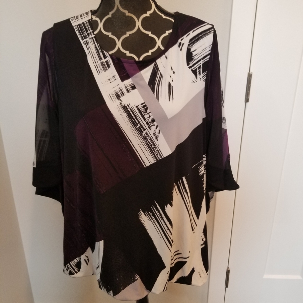 Alfani black and purple blouse